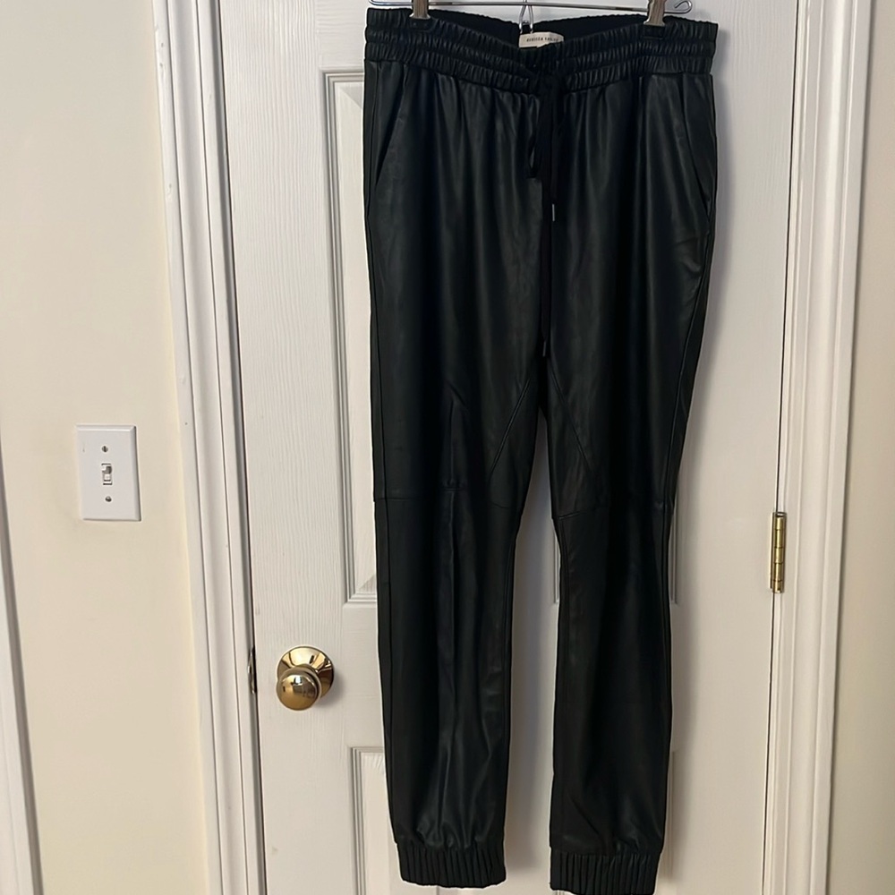 Rebecca Taylor faux leather joggers. Perfect !